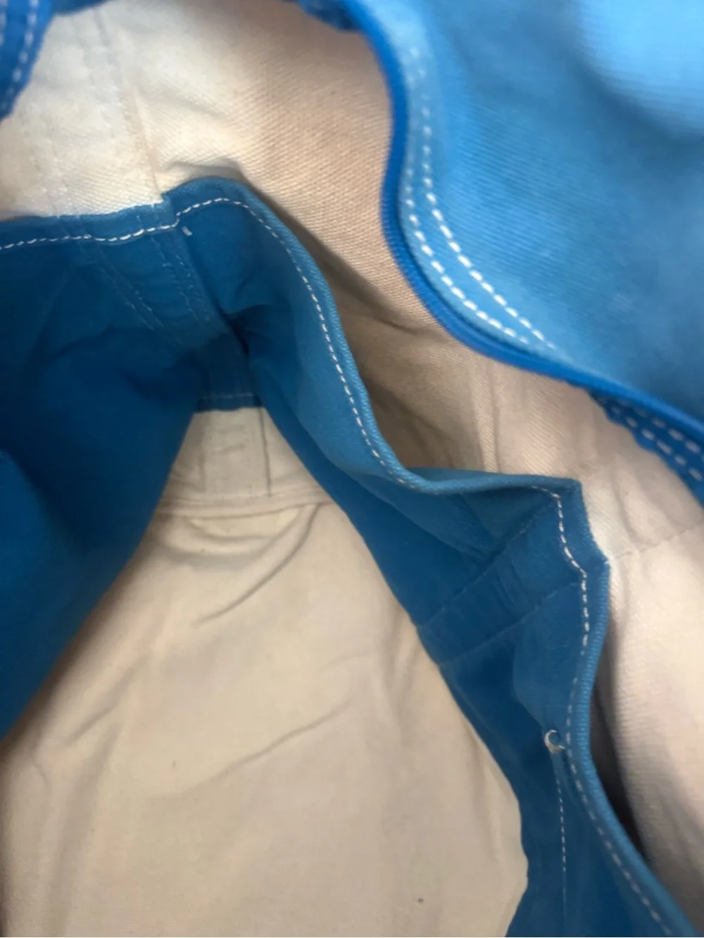 Lands End Canvas Tote Bag with Teal Trim - Women Bags